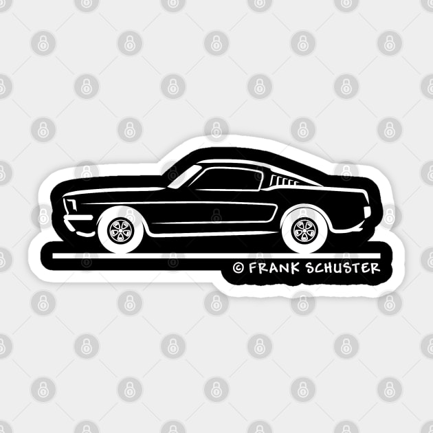 1965 Mustang Fastback White Sticker by PauHanaDesign